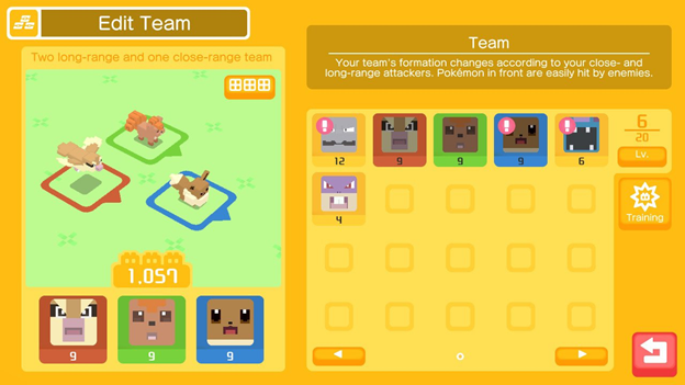 Pokémon Quest: Editar Equipo